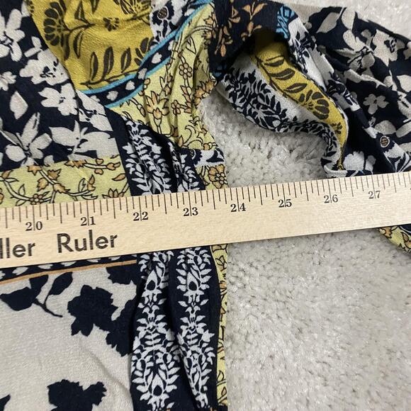 J. Jill Shirt Womens 2X Multicolor Patchwork Floral Tunic 3/4 Sleeve Rayon Boho - Picture 5 of 7